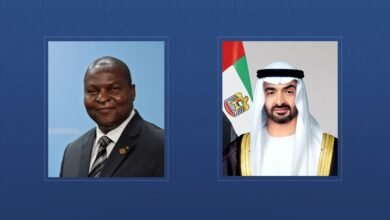 رئيس الدولة ورئيس أفريقيا الوسطى يبحثان علاقات التعاون بين البلدين