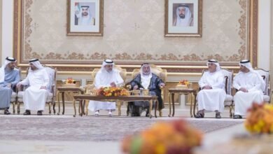 حاكم الشارقة يستقبل المهنئين بشهر رمضان المبارك في قصر البديع