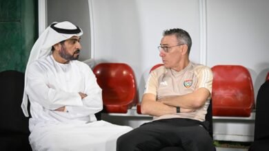 منتخبنا الوطني يؤدي تدريبه الأخير في جبل علي قبل السفر إلى طهران