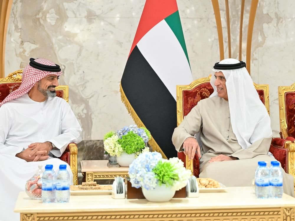 سعود بن صقر يتقبل تهاني ولي عهد عجمان بشهر رمضان المبارك 1 سعود بن صقر يتقبل تهاني ولي عهد عجمان بشهر رمضان المبارك