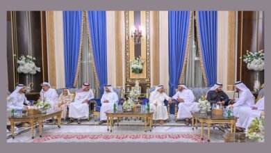 حاكم عجمان وولي عهده يقدمان واجب العزاء في وفاة مبارك الغفلي