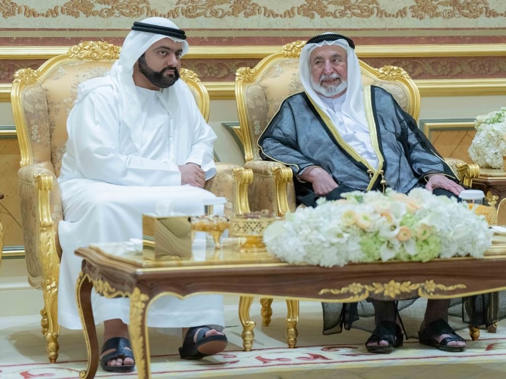 حاكم الشارقة يتقبل تهاني ولي عهد الفجيرة بشهر رمضان المبارك 1 حاكم الشارقة يتقبل تهاني ولي عهد الفجيرة بشهر رمضان المبارك