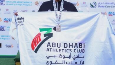 "أبوظبي لألعاب القوى" يحرز فضية وبرونزية غرب آسيا في الدوحة