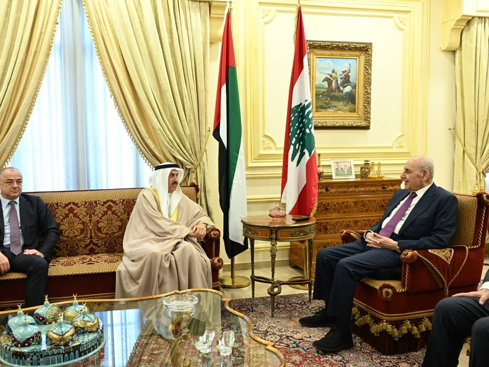 صقر غباش يلتقي رئيس مجلس النواب اللبناني في بيروت