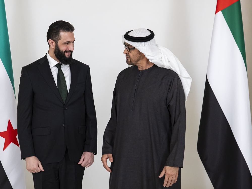 رئيس الدولة يؤكد خلال استقباله أحمد الشرع دعم الإمارات كل ما يحقق تطلعات الشعب السوري الشقيق نحو الاستقرار والتنمية