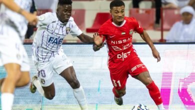 تعادل شباب الأهلي والعين في دوري أدنوك للمحترفين