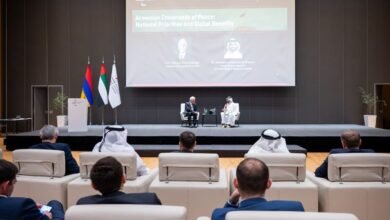 رئيس أرمينيا يلقي محاضرة في "أكاديمية أنور قرقاش" حول تعزيز السلام