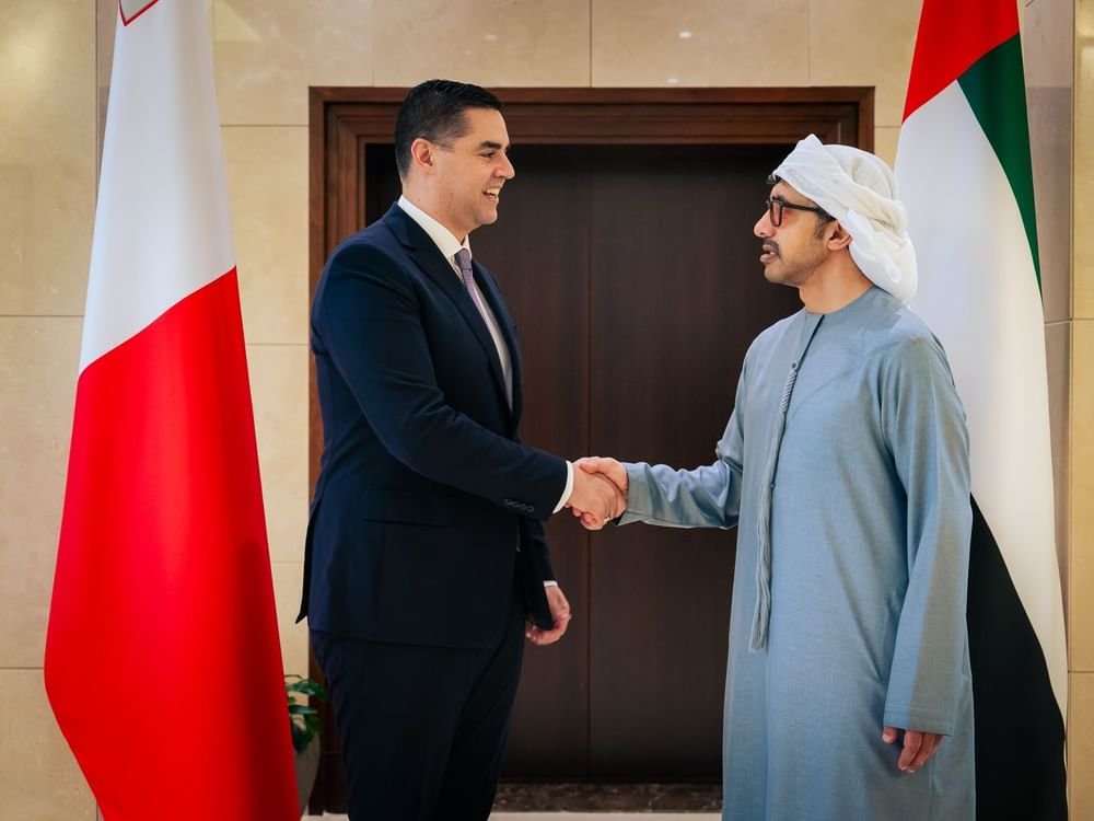 عبدالله بن زايد يستقبل نائب رئيس الوزراء وزير الخارجية والسياحة في مالطا 1 عبدالله بن زايد يستقبل نائب رئيس الوزراء وزير الخارجية والسياحة في مالطا
