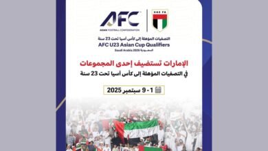 الإمارات تستضيف إحدى مجموعات تصفيات كأس آسيا تحت 23 عاماً 2026
