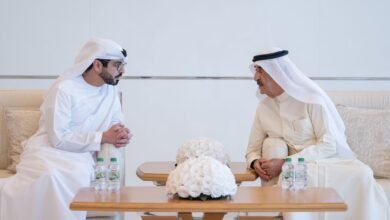 حاكم أم القيوين يتقبل تعازي سلطان بن حمدان بن زايد بوفاة الشيخة حصة بنت حميد بن عبدالرحمن الشامسي