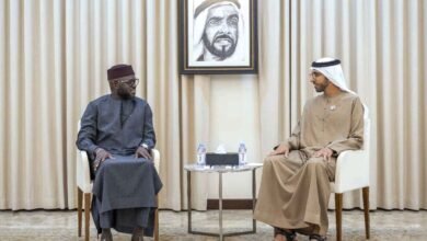 شخبوط بن نهيان يستقبل رئيس الجمعية الوطنية في السنغال