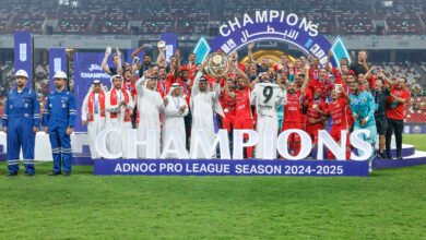 محمد بن راشد بن محمد يشهد تتويج "شباب الأهلي" بلقب دوري أدنوك للمحترفين