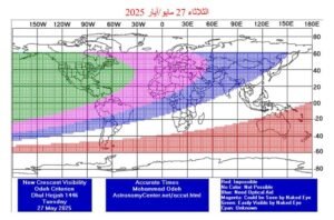 مركز الفلك الدولي: 6 يونيو أول أيام عيد الأضحى في معظم الدول الإسلامية