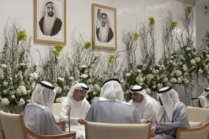 هزاع بن زايد يحضر حفل استقبال بمناسبة أفراح الهاملي والرميثي في أبوظبي