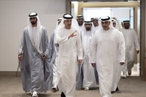 هزاع بن زايد يحضر حفل استقبال بمناسبة أفراح الهاملي والرميثي في أبوظبي