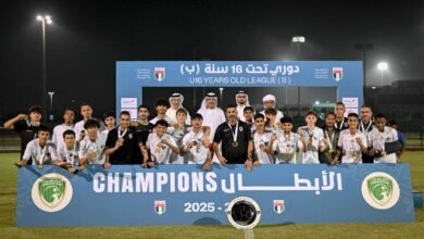 تتويج الإمارات بدرع مسابقة دوري تحت 16 سنة (ب)