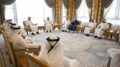 ذياب بن محمد بن زايد يستقبل وزير المواصلات القطري