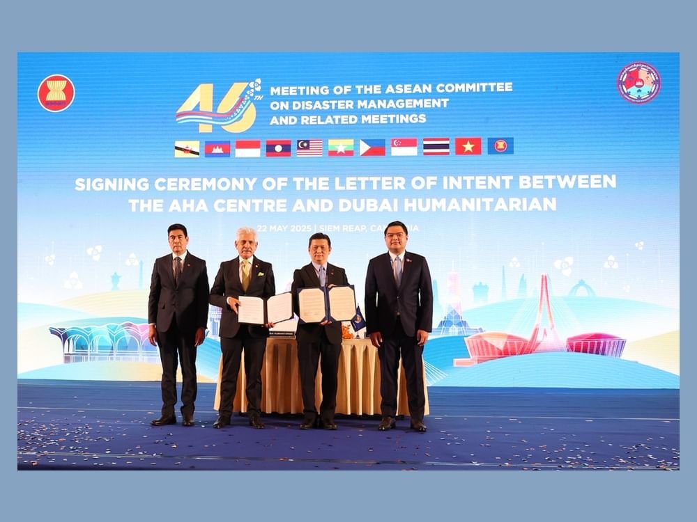 دبي الإنسانية ورابطة دول جنوب شرق آسيا توقعان خطاب نوايا لتعزيز الاستجابة للكوارث