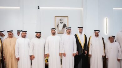 ذياب بن محمد بن زايد يحضر حفل استقبال بمناسبة زفاف عبدالرحمن محمد الجابر