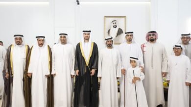 خليفة بن طحنون بن محمد يحضر حفل استقبال بمناسبة زفاف عبدالرحمن محمد الجابر