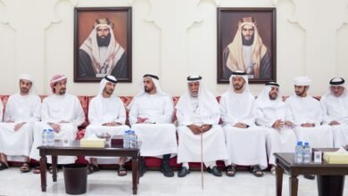 سيف بن زايد يعزي في وفاة زايد بن صقر الفلاحي