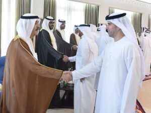 حاكم أم القيوين يستقبل المهنئين بعيد الأضحى المبارك