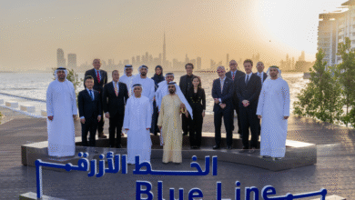 محمد بن راشد يشهد الاحتفال بوضع حجر الأساس لبدء تنفيذ الخط الأزرق لمترو دبي