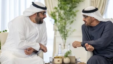 رئيس الدولة يستقبل ولي عهد أم القيوين